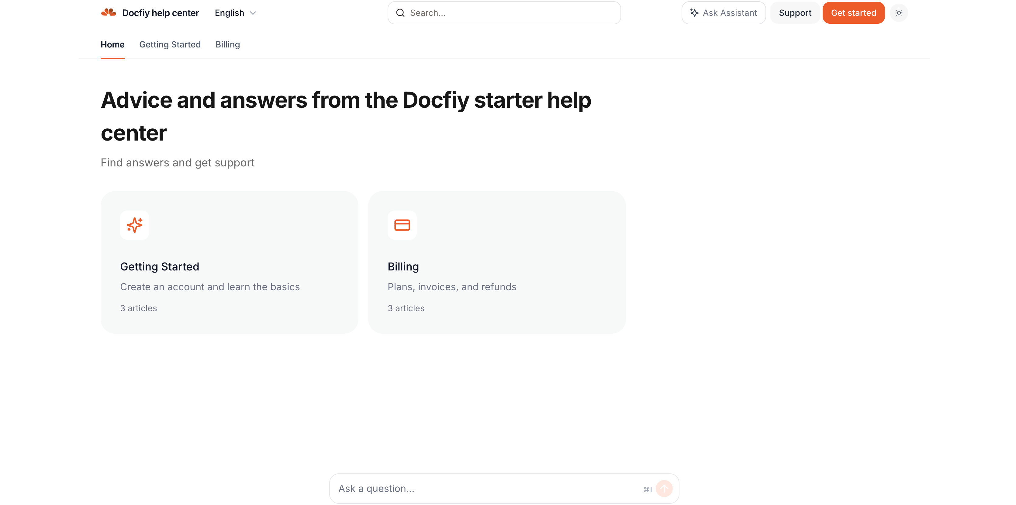 Docfiy help center preview